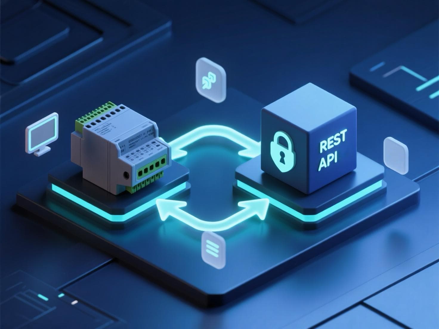 SPS/PLC ist über einen Adapter-Service mit einer REST API verbunden