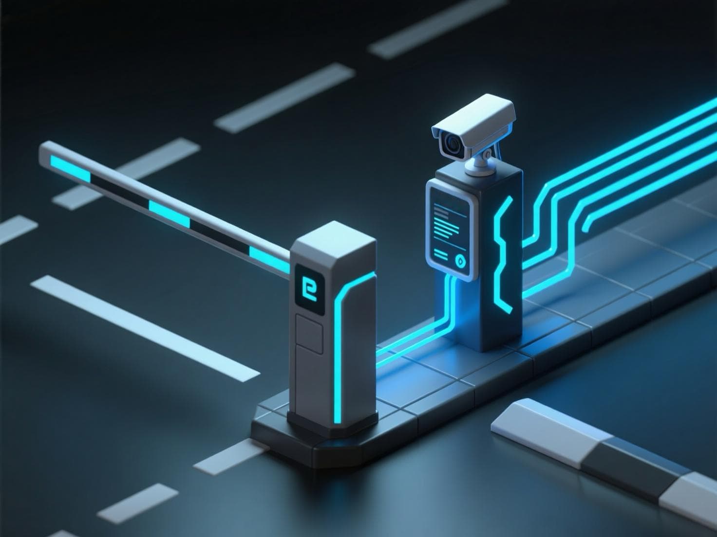 Schranke und Kennzeichenerkennung; Reservierung im Web-Panel